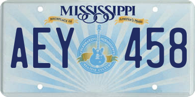 MS license plate AEY458