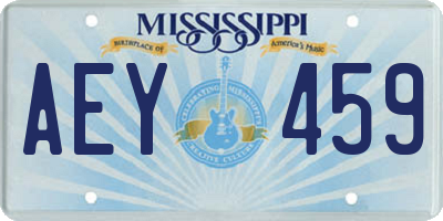 MS license plate AEY459