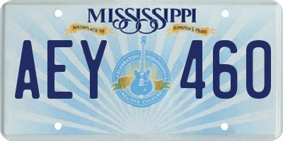 MS license plate AEY460
