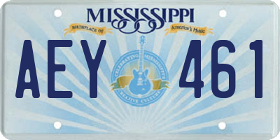 MS license plate AEY461