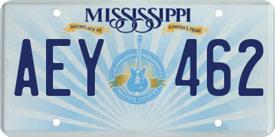 MS license plate AEY462