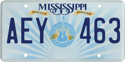 MS license plate AEY463