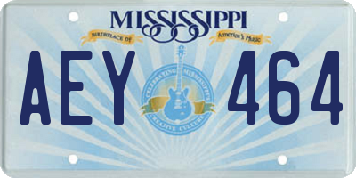 MS license plate AEY464