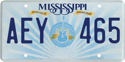 MS license plate AEY465