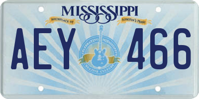 MS license plate AEY466