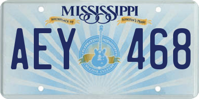 MS license plate AEY468