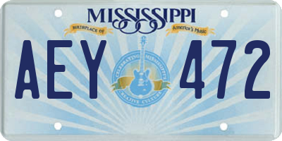 MS license plate AEY472