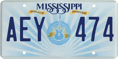 MS license plate AEY474