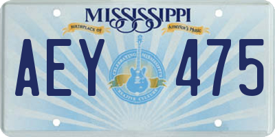 MS license plate AEY475