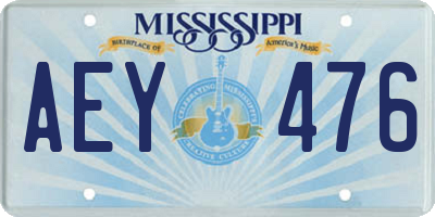 MS license plate AEY476