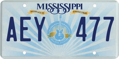 MS license plate AEY477