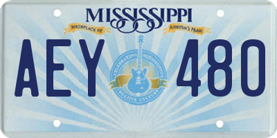 MS license plate AEY480