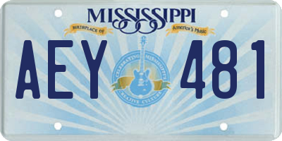 MS license plate AEY481