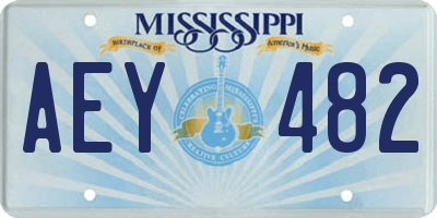 MS license plate AEY482