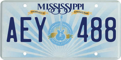 MS license plate AEY488