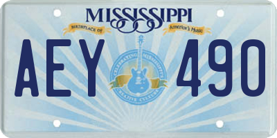 MS license plate AEY490