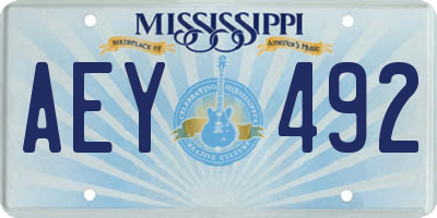 MS license plate AEY492
