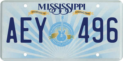 MS license plate AEY496