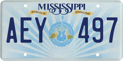 MS license plate AEY497