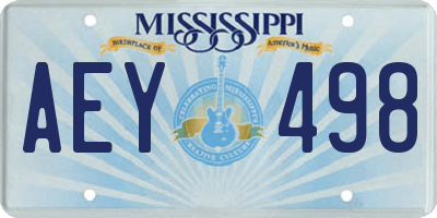 MS license plate AEY498