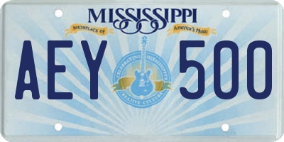 MS license plate AEY500