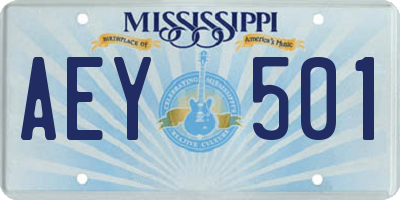 MS license plate AEY501