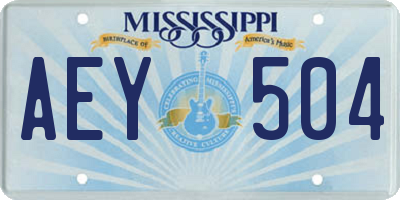 MS license plate AEY504