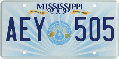 MS license plate AEY505