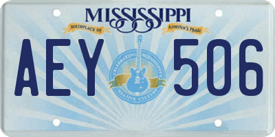 MS license plate AEY506