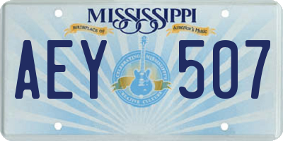 MS license plate AEY507