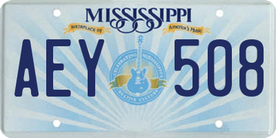 MS license plate AEY508