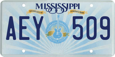 MS license plate AEY509