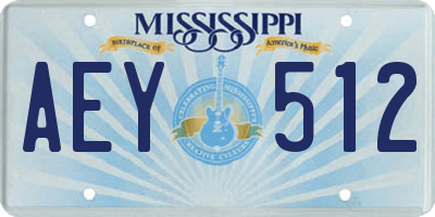 MS license plate AEY512