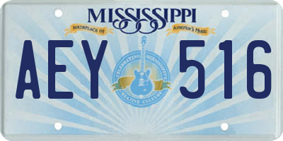 MS license plate AEY516