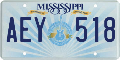 MS license plate AEY518