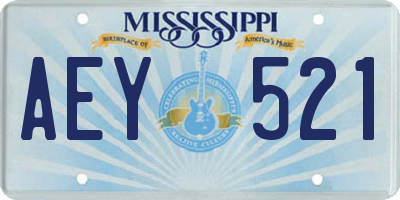 MS license plate AEY521