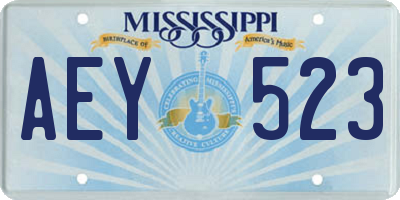 MS license plate AEY523