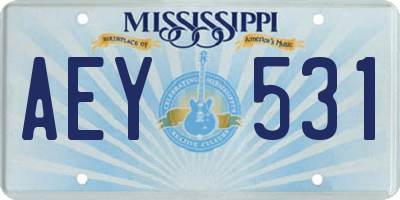 MS license plate AEY531