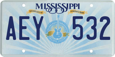 MS license plate AEY532