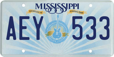 MS license plate AEY533