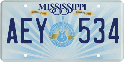 MS license plate AEY534