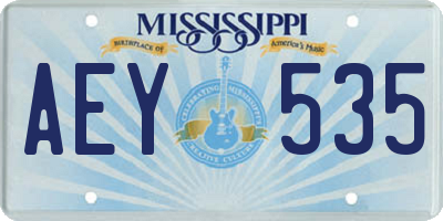 MS license plate AEY535