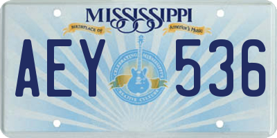 MS license plate AEY536