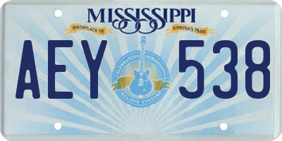 MS license plate AEY538