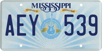 MS license plate AEY539