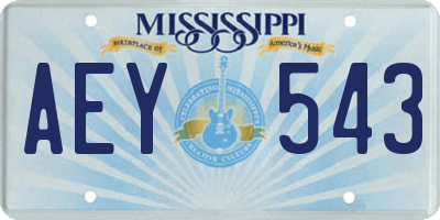 MS license plate AEY543