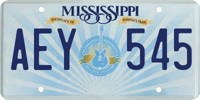 MS license plate AEY545