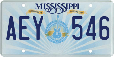 MS license plate AEY546