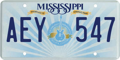 MS license plate AEY547