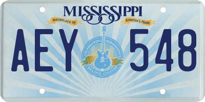 MS license plate AEY548